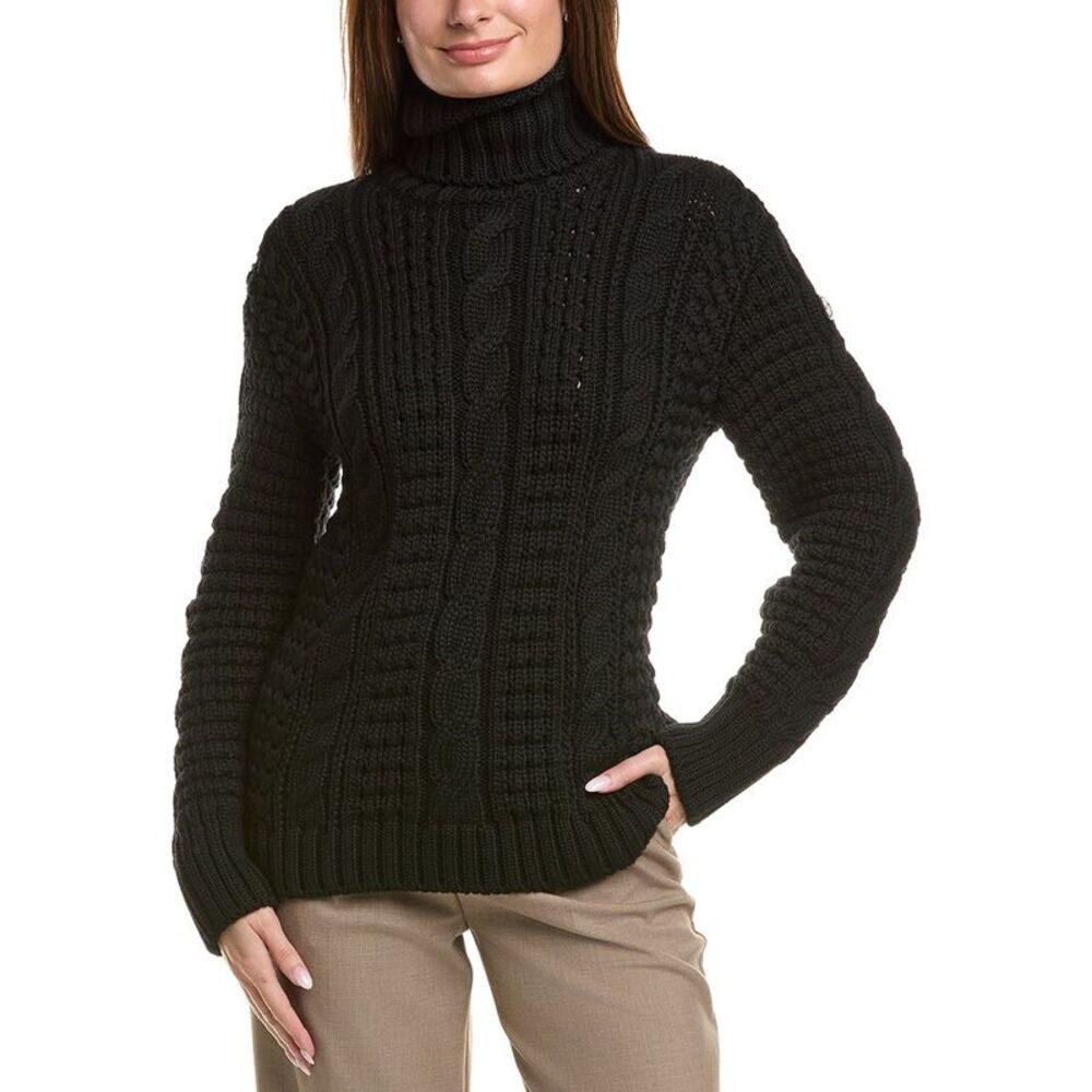 Moncler Womens  Wool Knit Turtleneck Sweater, Black